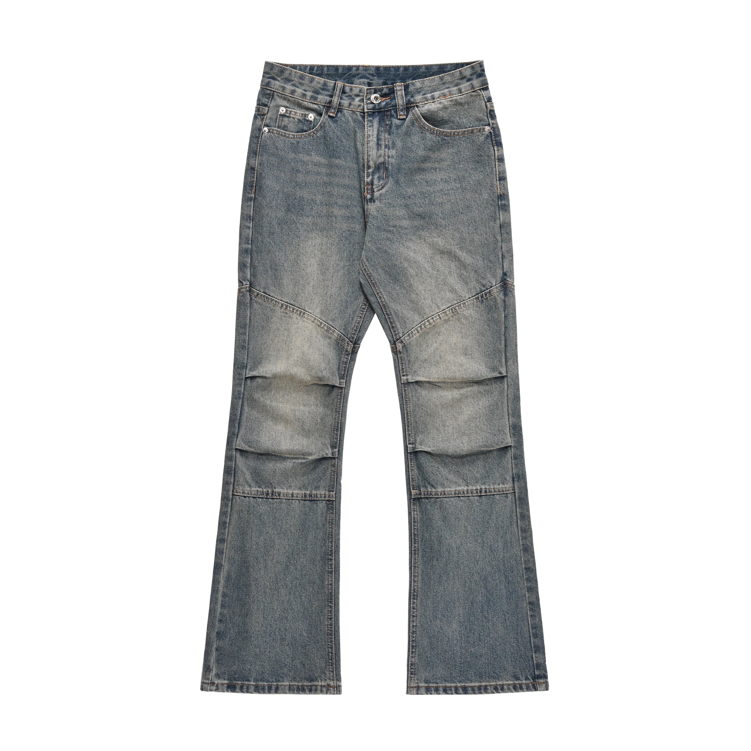 Elevate Your Style with Our High-Quality Washed Bootcut Whisker Denim Pants – Vintage Fashion Meets Casual Comfort for Every Occasion!