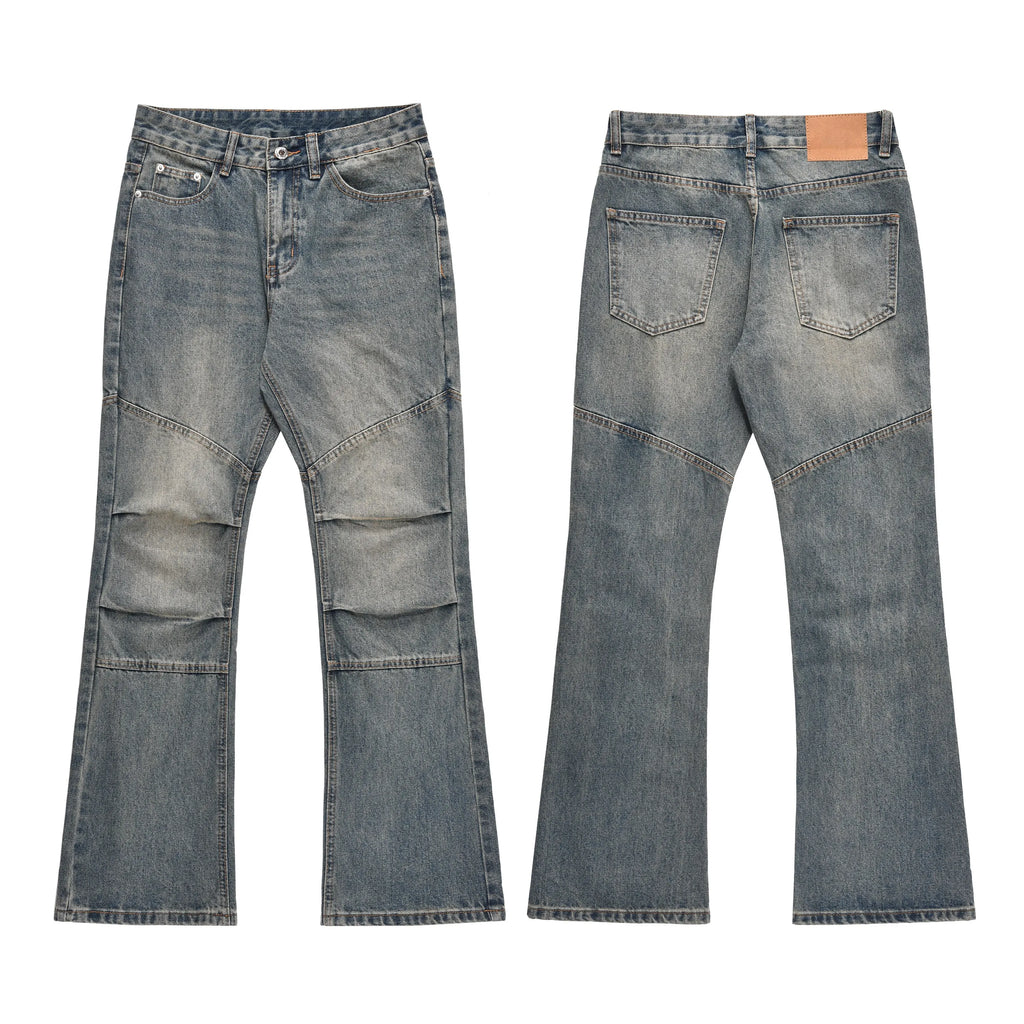 Elevate Your Style with Our High-Quality Washed Bootcut Whisker Denim Pants – Vintage Fashion Meets Casual Comfort for Every Occasion!