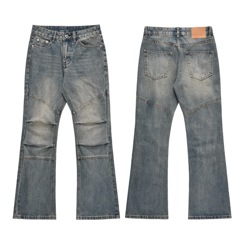 Elevate Your Style with Our High-Quality Washed Bootcut Whisker Denim Pants – Vintage Fashion Meets Casual Comfort for Every Occasion!