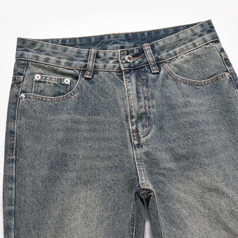 Elevate Your Style with Our High-Quality Washed Bootcut Whisker Denim Pants – Vintage Fashion Meets Casual Comfort for Every Occasion!