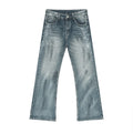 Elevate Your Summer Wardrobe with Our Vintage Distressed Tonal Wash Boot Cut Denim Jeans for Men