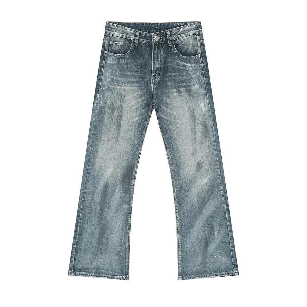 Elevate Your Summer Wardrobe with Our Vintage Distressed Tonal Wash Boot Cut Denim Jeans for Men